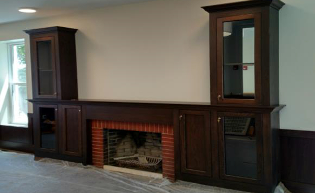 custom oak mantle